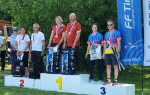 Le podium Saint Julien, Compagnie des archers du Genevois: 3ième place en catégorie arc nu!